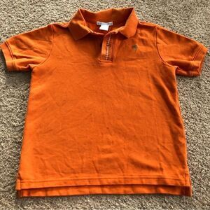 Janie and Jack Short Sleeve Polo Boys 6 Orange Palm Tree
